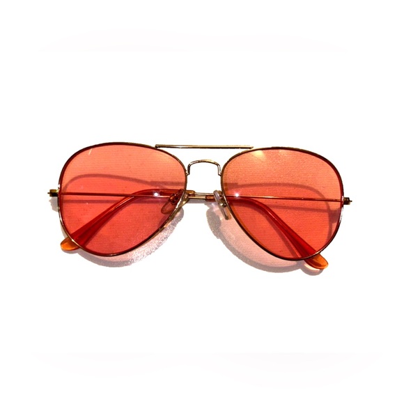 Rose Colored Aviator Glasses - Picture 1 of 4